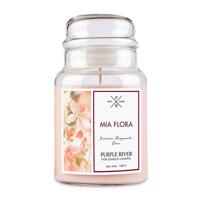 PURPLE RIVER Duftkerze im Glas Mia Flora 623g