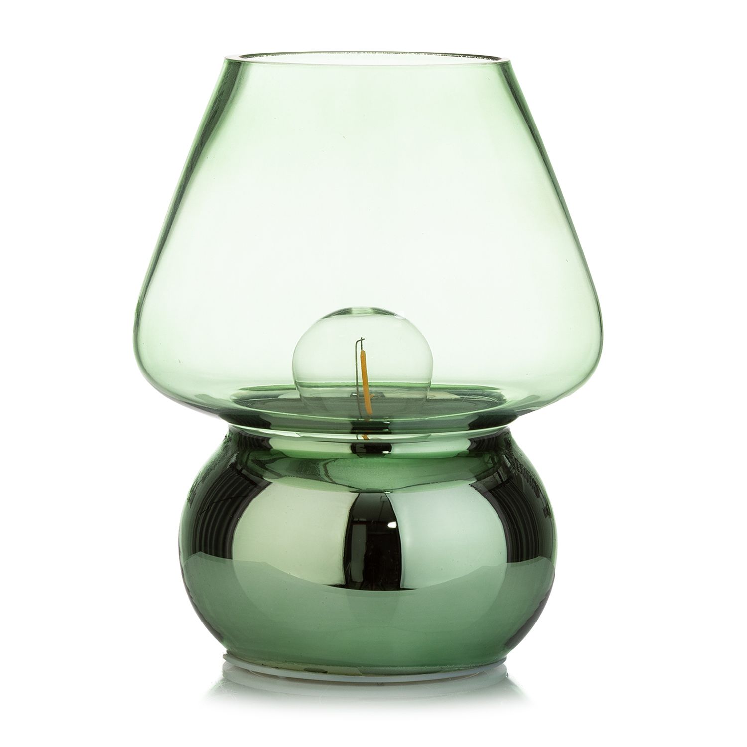 LUMIDA Casa LED-Tischleuchte Glaskörper 5h-Timerfunktion Höhe 19cm, Ø 15cm