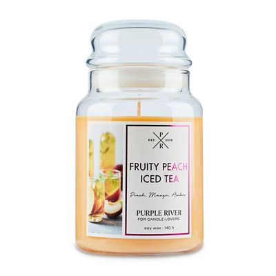 Thumbnail - PURPLE RIVER Duftkerze im Glas Fruity Peach Iced Tea 623g