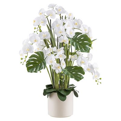 CREATIV green Kunstpflanze Orchideen-Arrangement Realtouch-Blüten Kunststofftopf creme