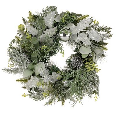 ABELLA Flora künstl. Dekokranz Ilex und Zapfen winterlich Ø 40cm