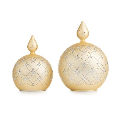 LUMIDA Xmas 2 LED-Glaskerzen Strassstein-Optik 6h-Timerfunktion Farb- & Designwahl