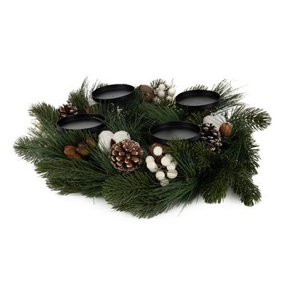 ABELLA Flora künstl. Dekokranz inkl. 4 Kerzenteller für LED-Kerzen Ø 50cm