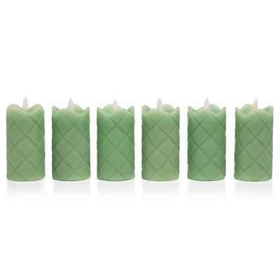 ELAMBIA 6 LED-Votivkerzen Rauten-Design Flamme Luma Höhe 10cm, Ø 5cm