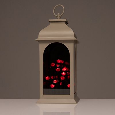 LUMIDA Casa LED-Laterne Blütenmeer Spiegelglas, Timer 14x14x29cm