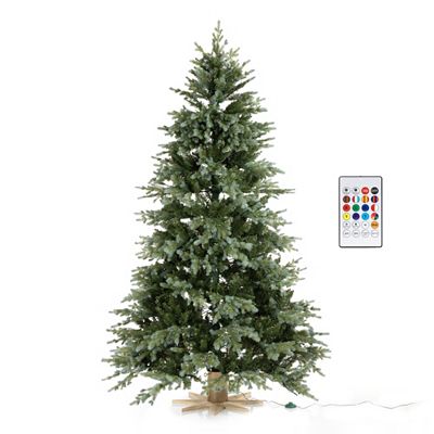 LUMIDA Xmas LED-Weihnachtsbaum 36 Leuchtfunktionen inkl. Stern-Holzfuß FB & Tasche