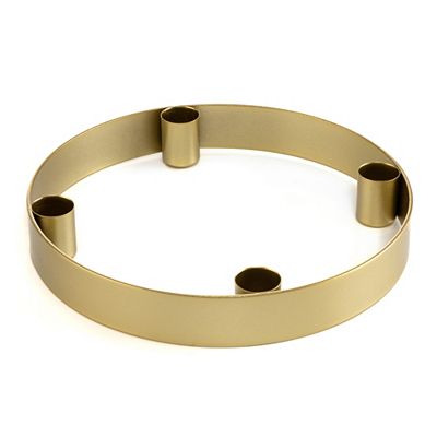 ELAMBIA runder Kerzenhalter für 4 Tafelkerzen Metall Höhe 3cm, Ø 20cm