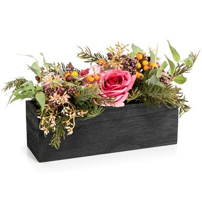 Thumbnail - ABELLA Flora künstl. Arrangement Holz-Kasten 30x15x20cm
