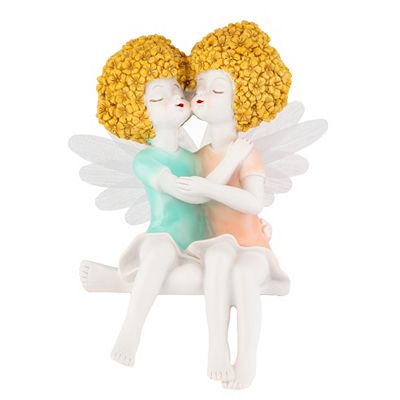 LUMIDA Casa LED-Feenpärchen Fiberglas-Flügel 5h-Timerfunktion Höhe 20cm