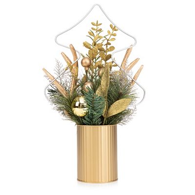ABELLA Flora künstl. Arrangement weihnachtlich Polyresin-Gefäß Höhe 41cm