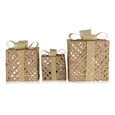 LUMIDA Xmas 3 LED-Dekogeschenke 5h-Timerfunktion outdoorgeeignet H, 17,5, 23 & 29,5cm