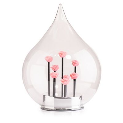 LUMIDA Casa LED-Glastropfen Blütenmeer 5h-Timerfunktion Ø 15cm, Höhe 19,5cm