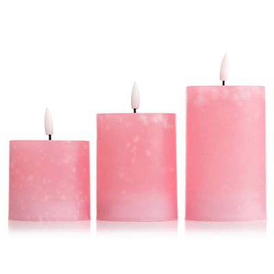 Thumbnail - ELAMBIA 3 LED-Kerzen Frosted-Optik Flamme Luma, Timer Höhe 10, 12,5 & 15cm