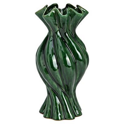 PUR FLEUR Vase Twist aus Steingut ca. 14x30x14cm