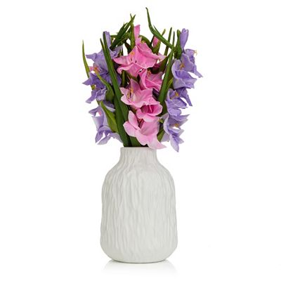 LUMIDA Flora künstliche Gladiolen 5h-Timerfunktion Keramik-Vase Höhe 60cm