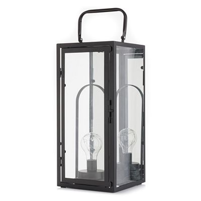 LUMIDA Casa LED-Glas-Laterne Spiegel-Effekt 6h-Timerfunktion Höhe 38,3cm