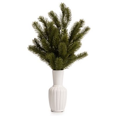 LUMIDA Flora künstl. Tannenzweige Deko-Vase inkl. 15 LEDs Timer, Höhe 52cm