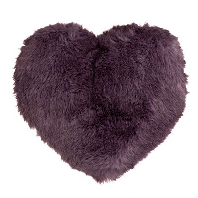MONT CHALET Herzkissen Webpelz-Fellimitat Mikrofaser-Rückseite waschbar, ca. 50x50cm
