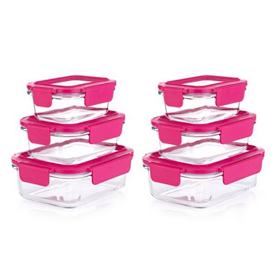 Thumbnail - LocknLock 6 Frischhaltedosen mit Glasdeckel rechteckig, 380ml-1L Gesamtvolumen 4,0L