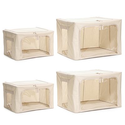 AQURAT Aufbewahrungsboxen mit XL-Sichtfenster stapelbar, 2 Größen 4tlg.