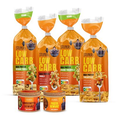 STEINER's 4 Sorten High Protein Pasta, Pasta Gewürz und Bruschetta Gewürz Inhalt 1.082g