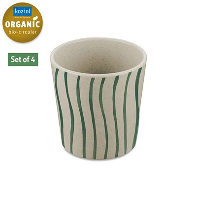 KOZIOL Becher-Set CONNECT CUP S MONSTERA STRIPES 190ml, 4tlg.