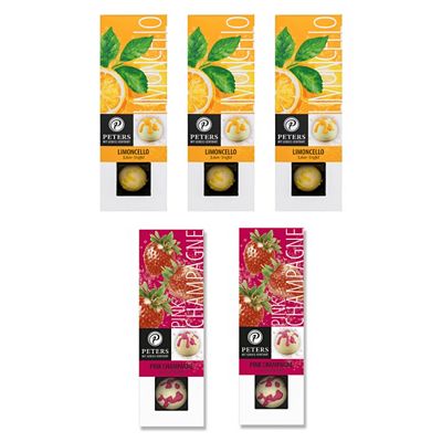 Thumbnail - PETERS Pralinen mit Alkohol 2 Sorten, 5 Packungen exklusiv bei QVC Inhalt 310g