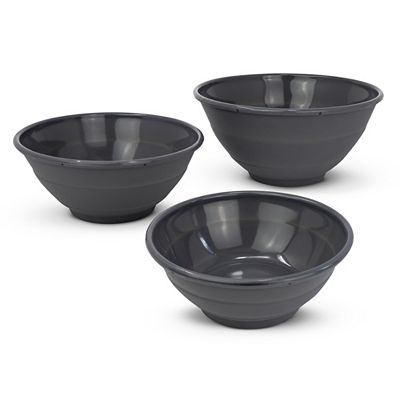 COOLINATO Schüssel-Set Platin Silikon faltbar 3tlg.