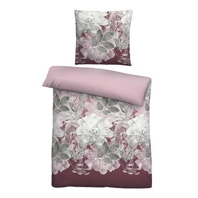 Thumbnail - Castell® Wendebettwäsche große Blumen Thermo-Fleece Einzelbett, 2tlg.