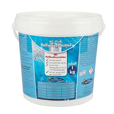 AQUA CLEAN PUR Vollwaschmittel Anti-Grauschleier & Flecken-Booster 1kg