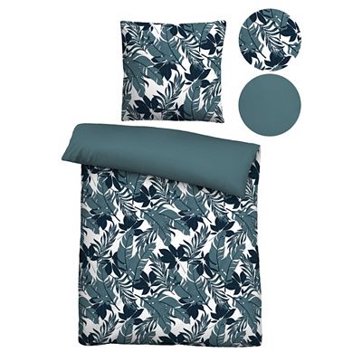 Castell® Wendebettwäsche Jungle Baumwoll Satin Einzelbett, 2tlg.