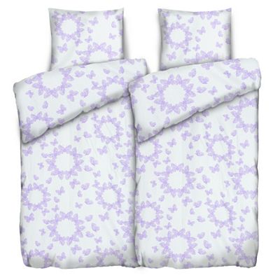 SOFT WAVE Bettwäsche Schmetterlinge Mikrofaser Seersucker Doppelbett, 4tlg.