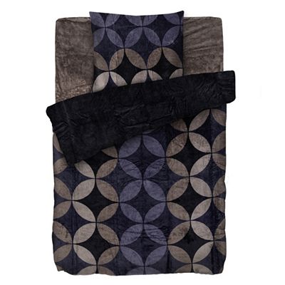 BADIZIO Classic Wendebettwäsche Kreismuster Mikrofaser Plüsch Einzelbett, 3tlg.