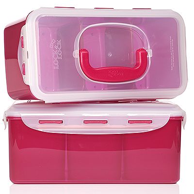 LocknLock Frischhaltedosen mit Einteilern Tragegriff 2x 3,4l Dosen