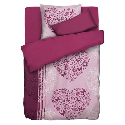 SOFT WAVE Wendebettwäsche Ornament-Herzen Mikrofaser Seersucker Einzelbett, 4tlg.