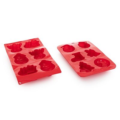 COOK´S ESSENTIALS Weihnachtsformen aus Silikon, 2 tlg. verschiedene Motive Spülmaschinengeeignet