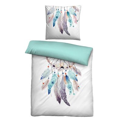 biberna® Wendebettwäsche Traumfänger Baumwoll Linon Einzelbett, 2tlg.