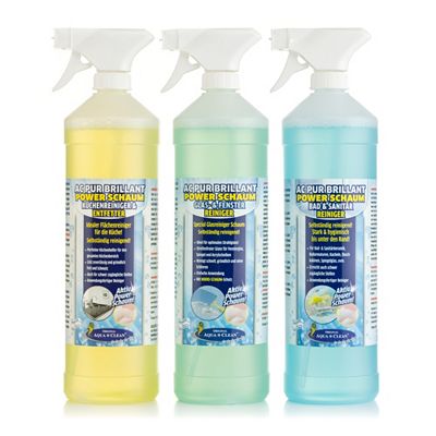 AQUA CLEAN PUR Brillant Power Schaum für Küche, Bad & Fenster 3x 1l