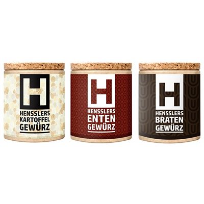 HENSSLERS Gewürz Set für Braten, Enten und Kartoffeln Inhalt 230g