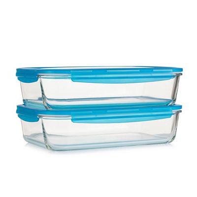 LocknLock 2 Auflaufformen aus Borosilikatglas mit Deckel je 3,6L Volumen