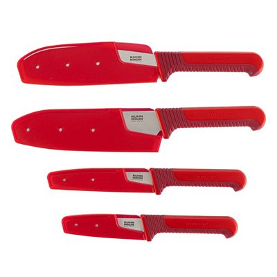 KUHN RIKON 4tlg. Messer-Set Anti-Rutsch-Griff mit Fingerstopper japanischer Edelstahl