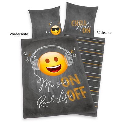 EMOT!X® Wendebettwäsche Baumwoll Renforcé Einzelbett, 2tlg.