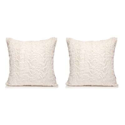 MONT CHALET 2 Fellimitat- Kissenhüllen 50x50cm Tierfell-Struktur Mikrofaser-Abseite