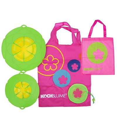 KOCHBLUME® Überkochstopp groß Ø 14-24cm & mittel Ø 14-18cm inkl. 2 Taschen
