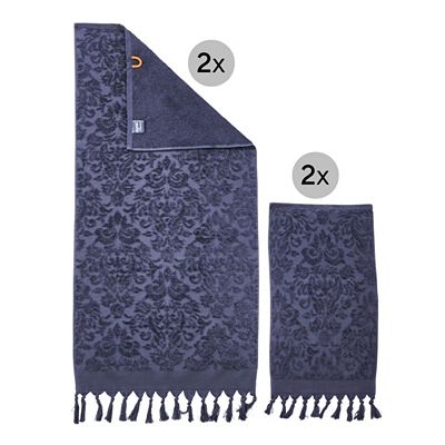 done.® 4tlg. Handtuch-Set PROVENCE ORNAMENTS 100% Baumwolle 30x50cm & 50x100cm