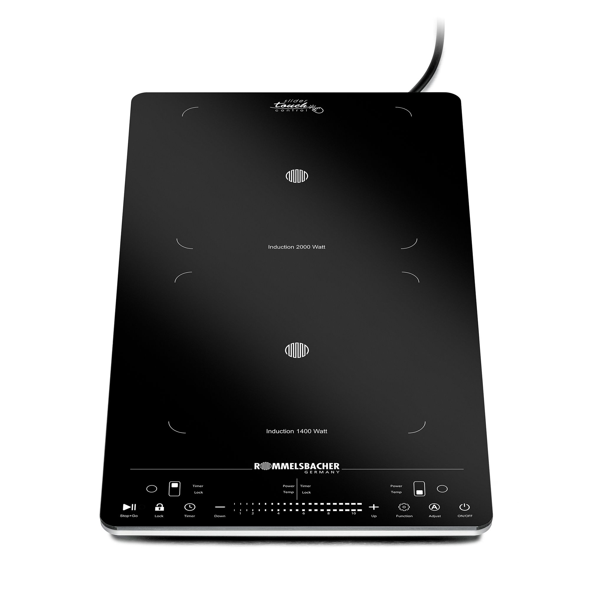 ROMMELSBACHER CT 3430/IN Doppelkochplatte 2 Kochzonen Induktion je Ø12- 26cm