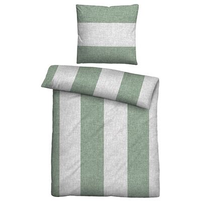 biberna® Bettwäsche Längsbalken Baumwoll Feinbiber Einzelbett, 2tlg.