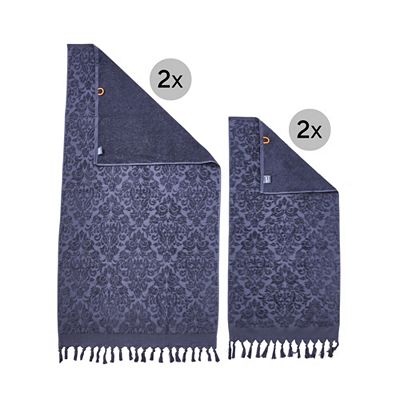 done.® 4tlg. Handtuch-Set PROVENCE ORNAMENTS 100% Baumwolle 50x100cm & 70x140cm