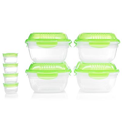 LocknLock 4 Frischhaltedosen je 950ml Volumen inkl. Einlegern und 4 Dipdosen