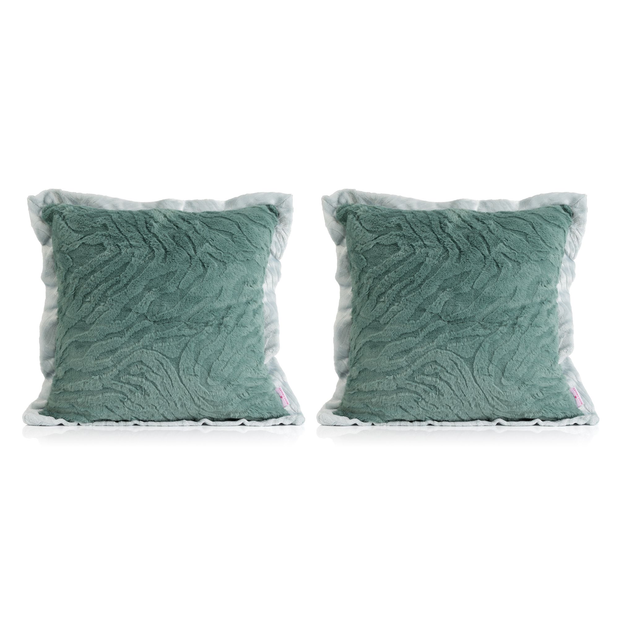 MONT CHALET 2 Kissenhüllen Chinchilla-Stehsaum Jacquard-Fellimitat waschbar, ca. 50x50cm